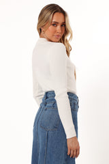 Tammy Ribbed Knit Top - White