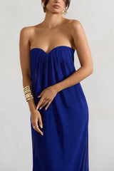 Kaz | Royal Blue Chiffon Sweetheart Maxi Dress