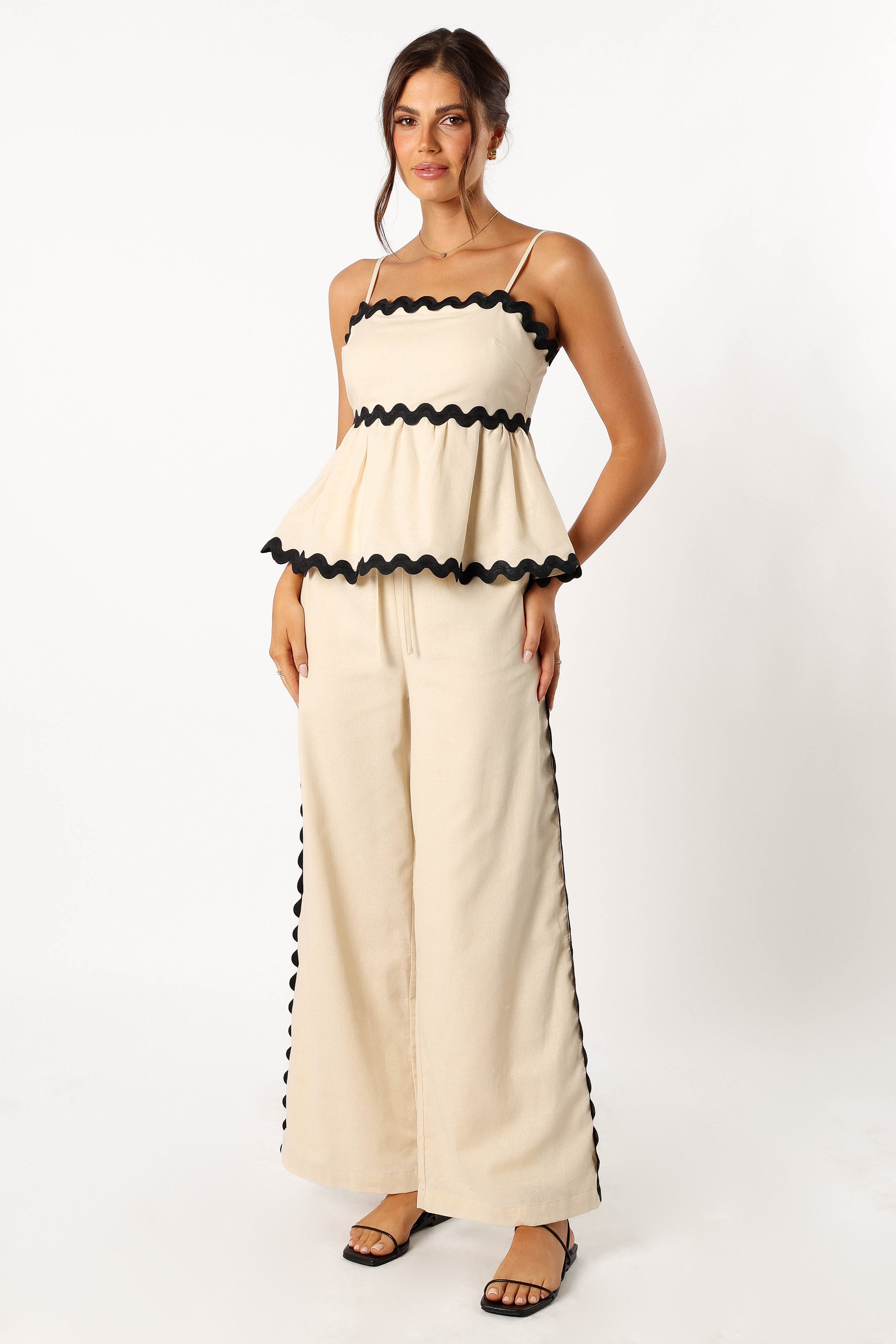 Mollymook Pants - Cream Black