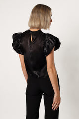 Marianna Ruffle Sleeve Top - Black