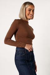 Wanda Long Sleeve Top - Coco Brown