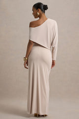Marlena | Cream Twisted Split Maxi Skirt