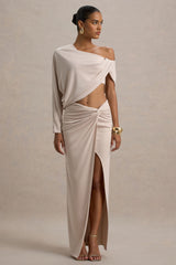 Marlena | Cream Twisted Split Maxi Skirt