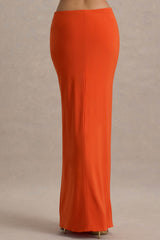 Marlena | Orange Twisted Split Maxi Skirt